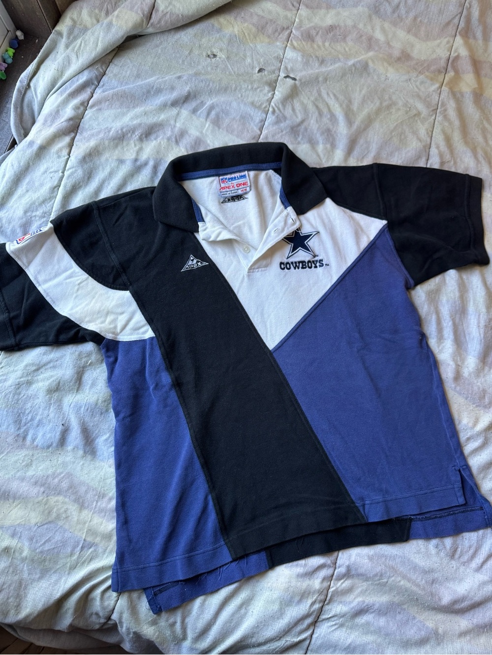 VTG 90s Dallas Cowboys Polo Shirt Men’s NFL Pro Line Apex One Colorblock Star